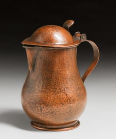 Early Dirk van Erp Hammered Copper Pitcher c1906-1909
