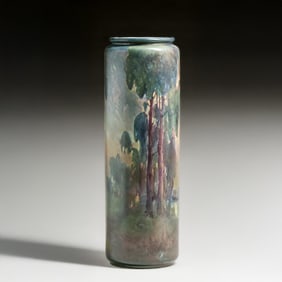 Franz Arthur Bischoff (1864-1929) Hand Decorated Belleek Porcelain Vase c1910