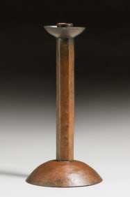 Dirk van Erp Hammered Copper Candlestick c1909