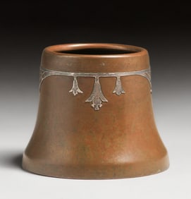 Silvercrest #C415 Sterling Silver on Bronze Small Vase c1920