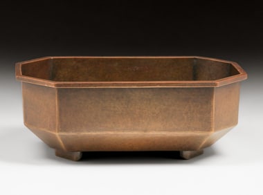 Dirk van Erp Hammered Brass Art Deco Jardiniere c1930s