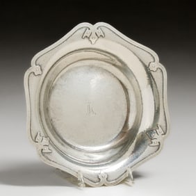 Shreve & Co - San Francisco "14th Century" Hand Hammered Sterling Silver Tray c1910