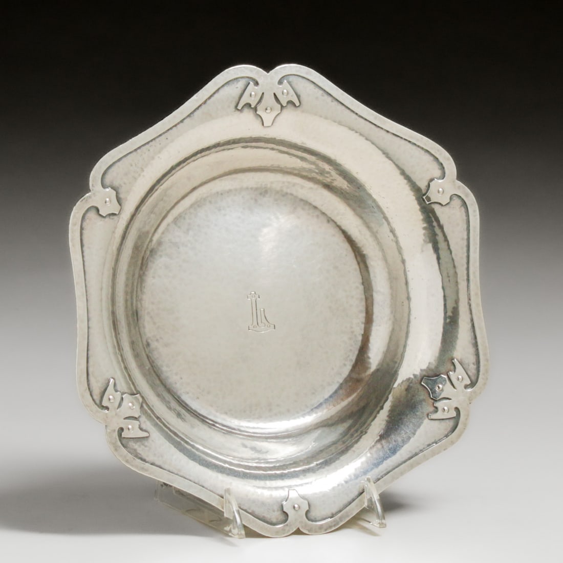 Shreve & Co - San Francisco "14th Century" Hand Hammered Sterling Silver Tray c1910 (1 of 5)