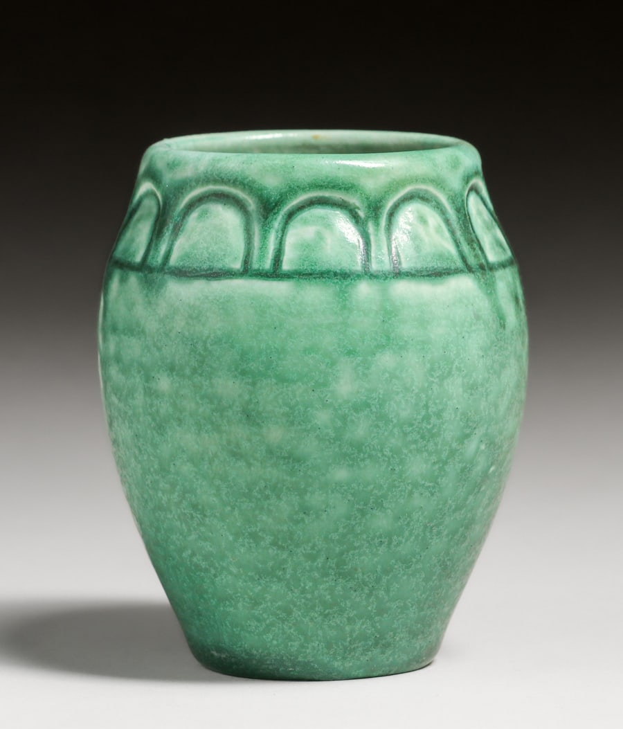 Rookwood Pottery William McDonald Hand-Carved Matte Green Vase 1900 (1 of 4)