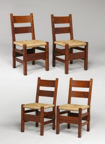 Early Gustav Stickley Set of 4 "Thornden" Side Chairs c1901