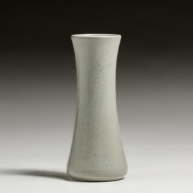 Marblehead Pottery Matte Grey Corseted Vase c1910