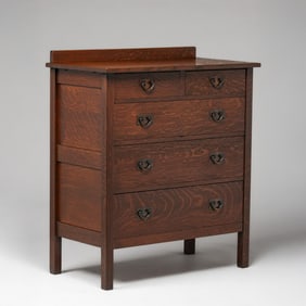 Gustav Stickley #909 Five-Drawer Dresser c1910