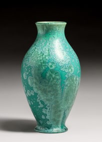 Thomas Gotham Green Crystalline Vase c1924-1927