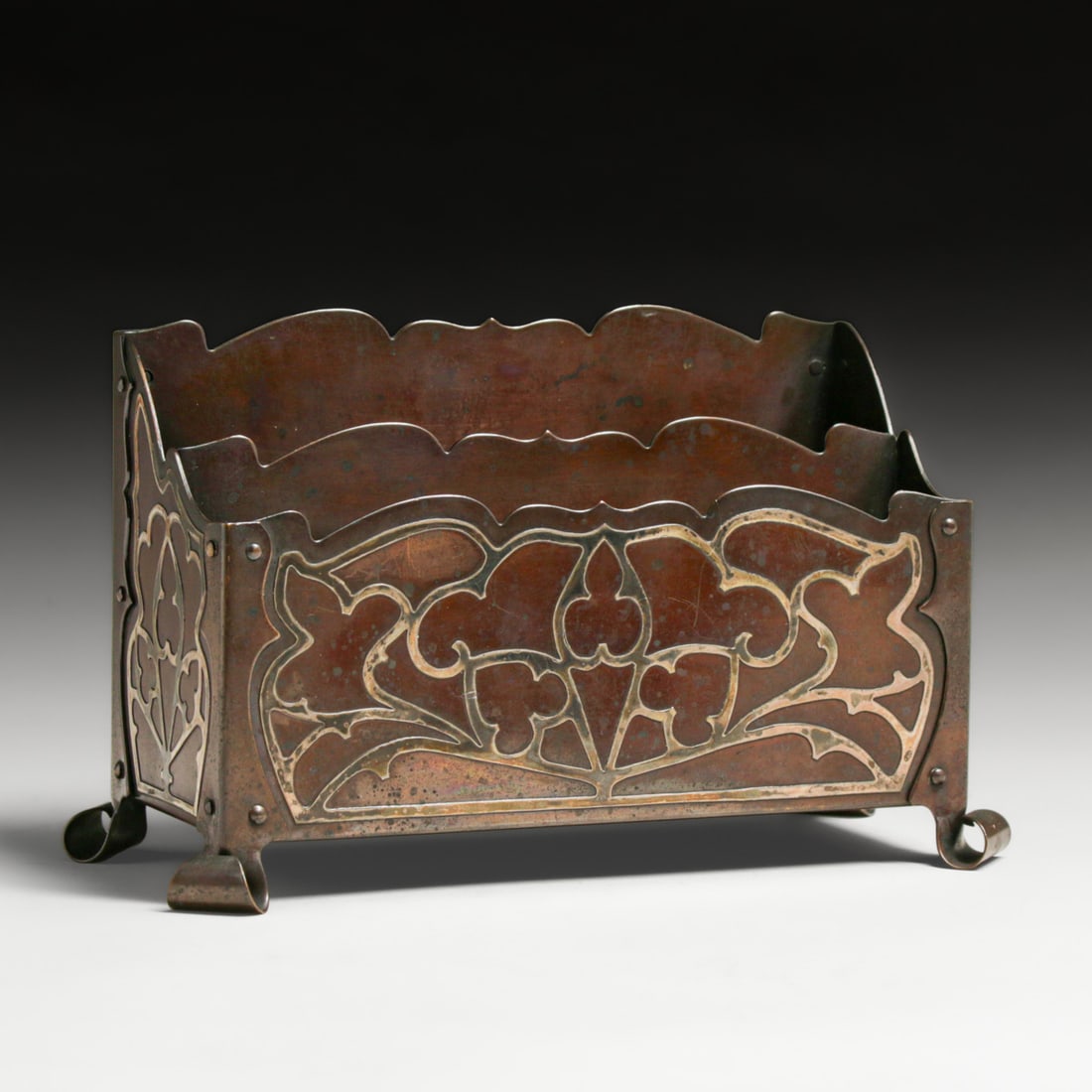 Early Heintz Sterling on Bronze Letter Rack c1910 (1 of 5)