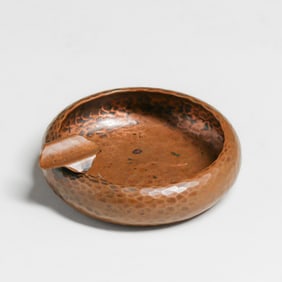 Avon Coppersmith - Arthur Cole Hammered Copper Ashtray c1930s