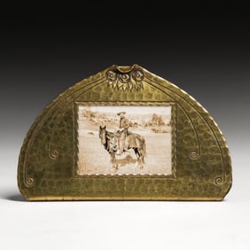 Roycroft Hammered Copper Desk Calendar - Picture Frame c1920s