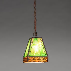 Handel Square Overlay Hanging Fixture c1910