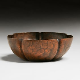 Craftsman Studios #877 Hammered Copper Bowl c1930s