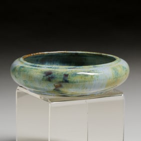 Fulper Pottery Blue Crystalline Flambe Bowl c1910s