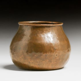 Dirk van Erp Hammered Copper Warty Vase c1915-1920