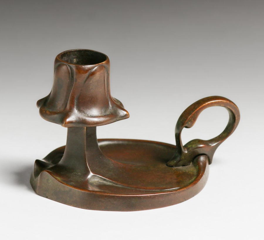 Arts & Crafts Art Nouveau Bronze Candlestick c1905 (1 of 5)