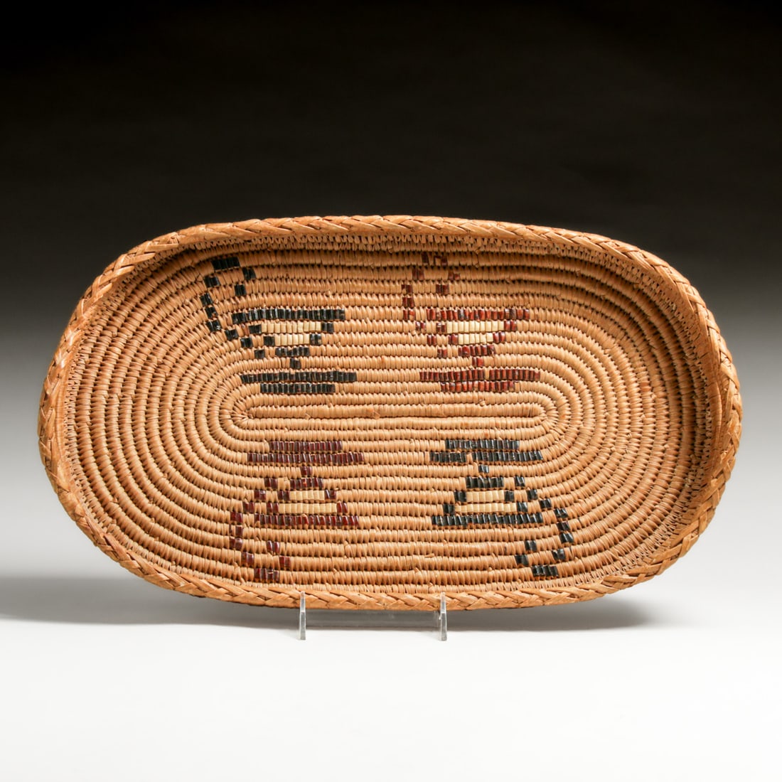 Northwest Coast - Salish Two-Handled Basket Tray c1930s (1 of 5)