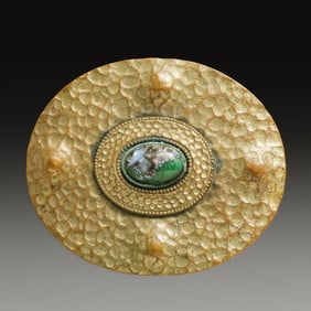 John Henry Peckham - Attleboro, MA Hammered Copper Brooch c1910s