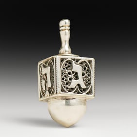 Vintage Sterling Silver Filigree Dreidel c1970s