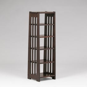 Michigan Chair Co Slatted Magazine Stand c1910