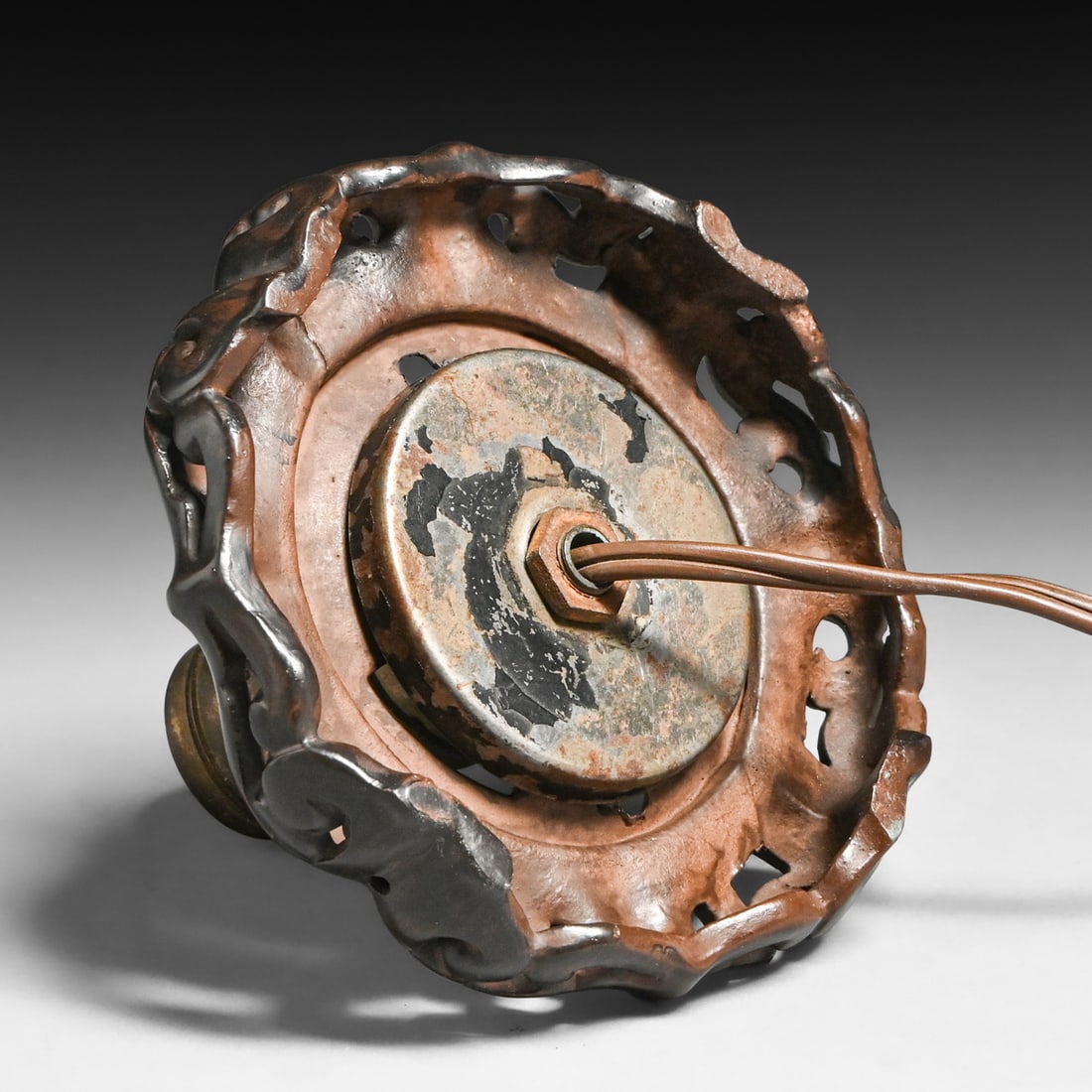 Handel #7094 Obverse Painted Egg-Shaped Lamp c1910 - 6