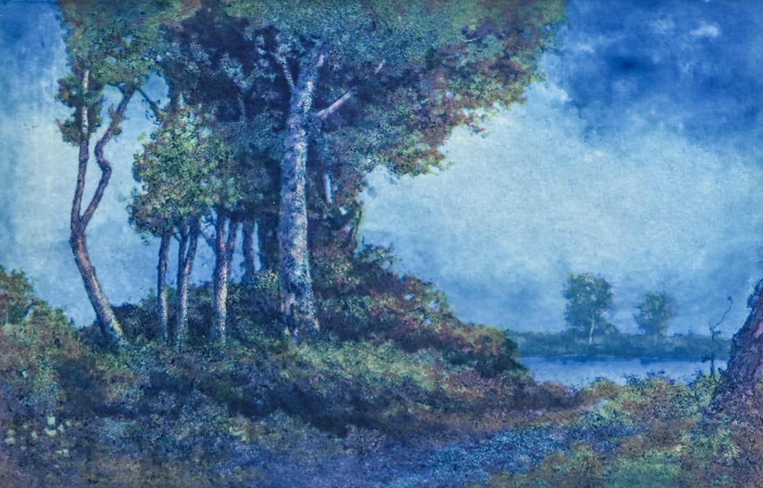 George Senseney** (Amer. 1874-1943) Color Etching & Aquatint "Twilight": George Senseney** (Amer. 1874-1943) Color Etching & Aquatint "Twilight". **Signed: "A Geo. Senseney etching printed by F. Leslie Thompson." We have never seen this fantastic etching by Senseney. He