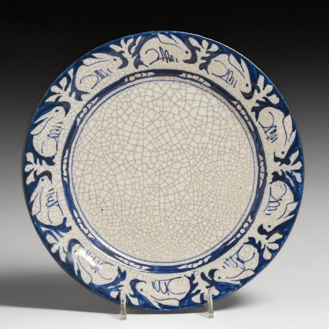 Dedham Pottery Rabbit Crackleware Plate c1920s (1 of 4)