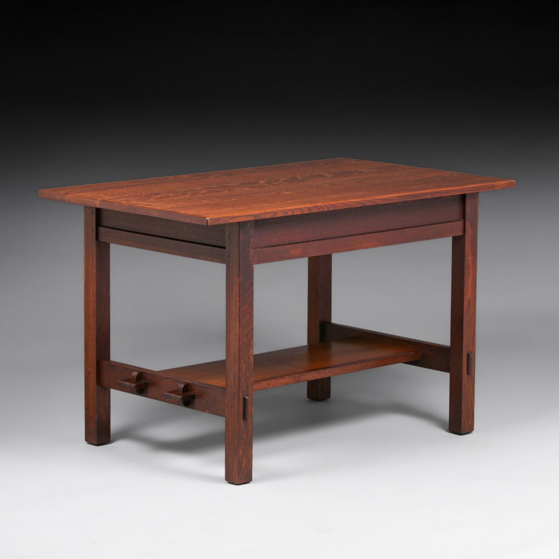 Gustav Stickley Two-Drawer Library Table c1912-1915 - 3