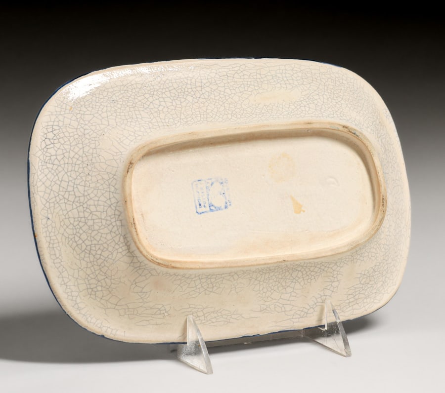 Dedham Pottery Rectangular Swan Plate c1920s - 4