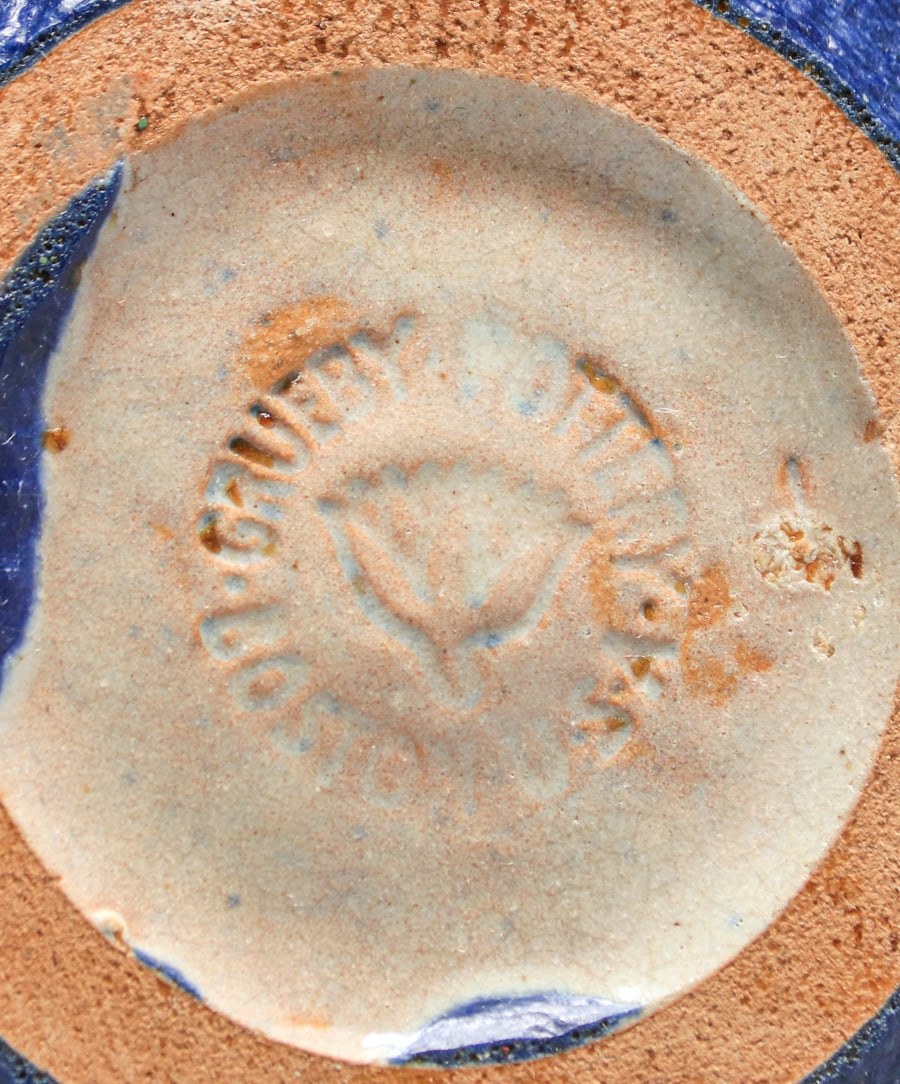 Grueby Pottery Matte Blue Vase c1910 - 4