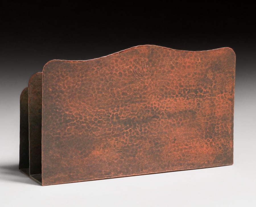Gustav Stickley Hammered Copper Letter Rack c1910 - 2