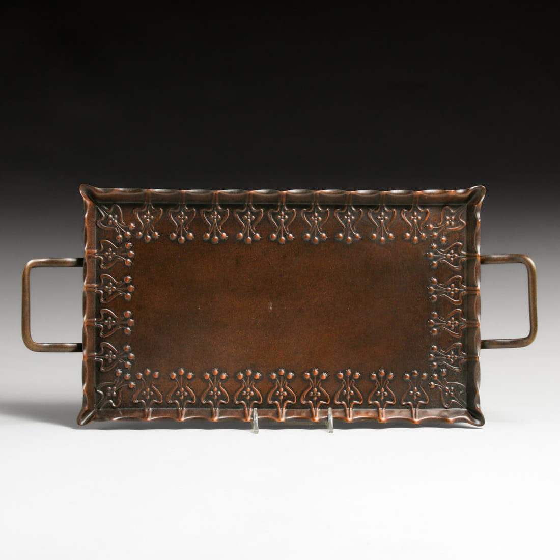 WMF - German Art Nouveau Copper Two-Handled Tray c1905: WMF - German Art Nouveau Copper Two-Handled Tray c1905. Unsigned. Excellent new patina. 17.75"w x 8.5" FREE NATIONWIDE SHIPPING Free Nationwide Shipping within the lower 48 states for all purchases at