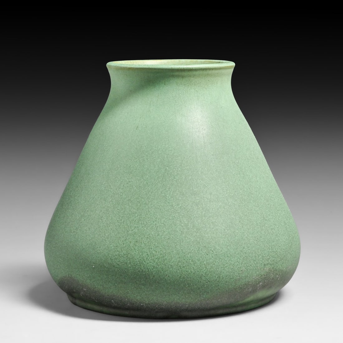 Teco Pottery #250 Matte Green Bulbous Vase c1910 (1 of 4)