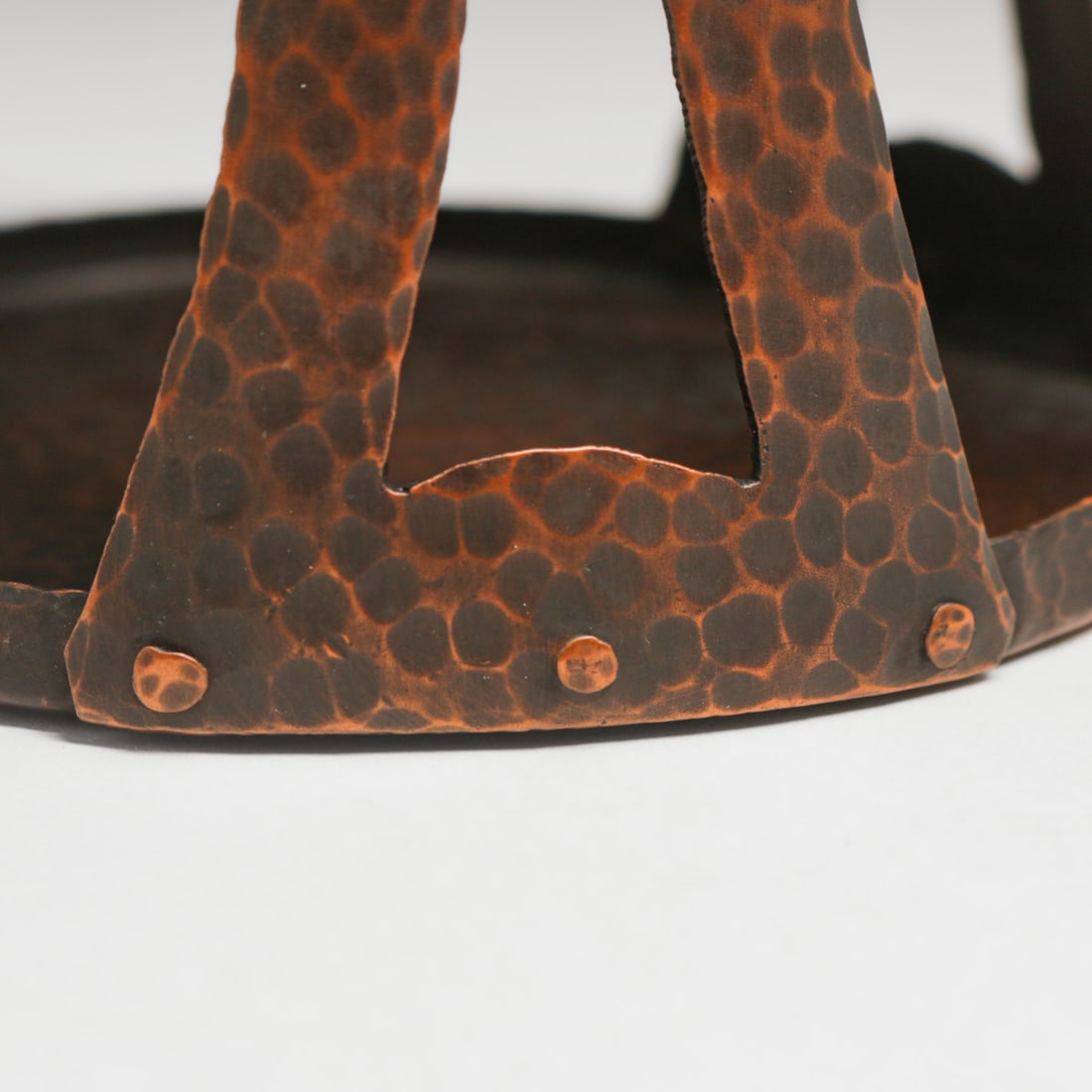 Benedict Studios Hammered Copper Cutout Oil Lamp c1910 - 3