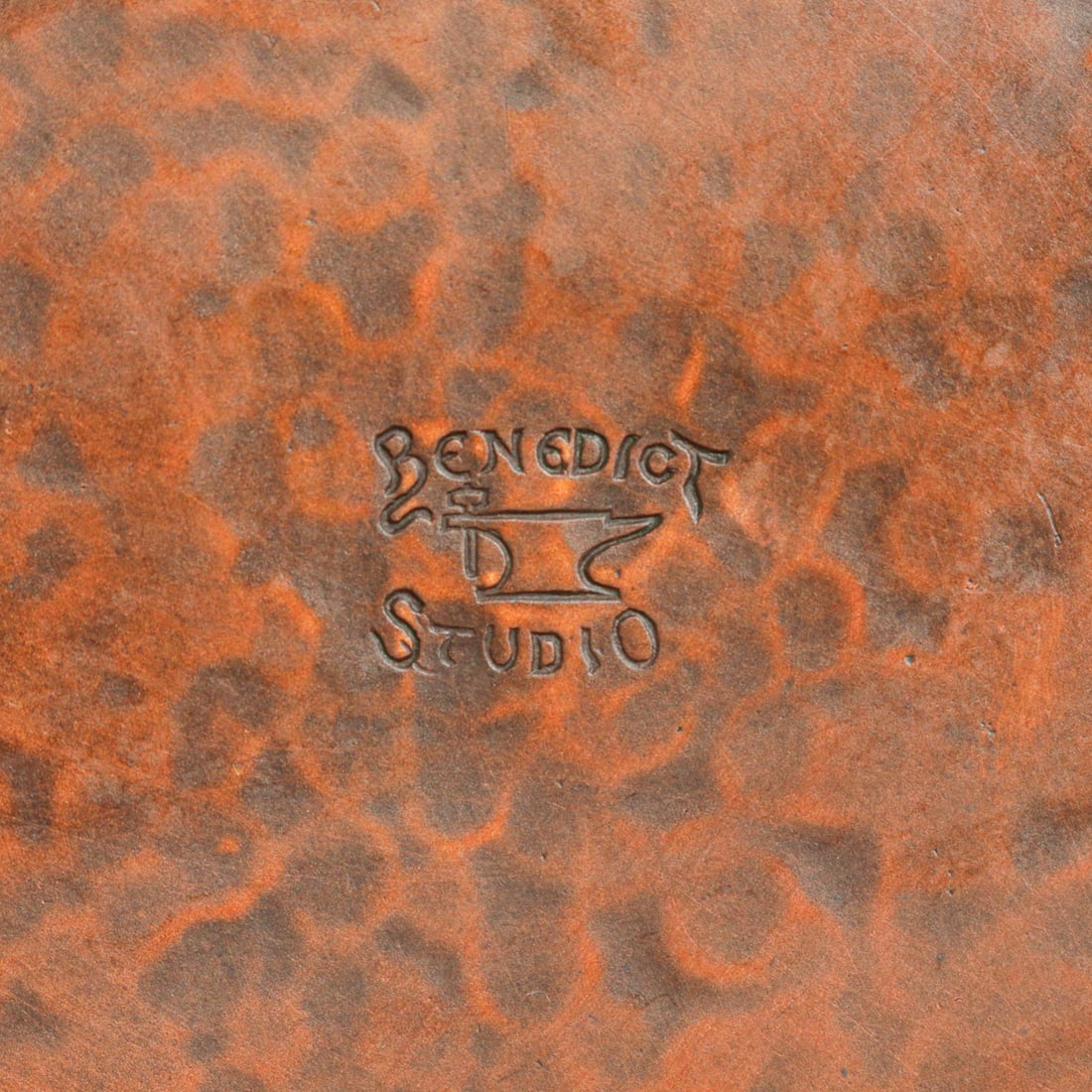 Benedict Studios Hammered Copper Cutout Oil Lamp c1910 - 6