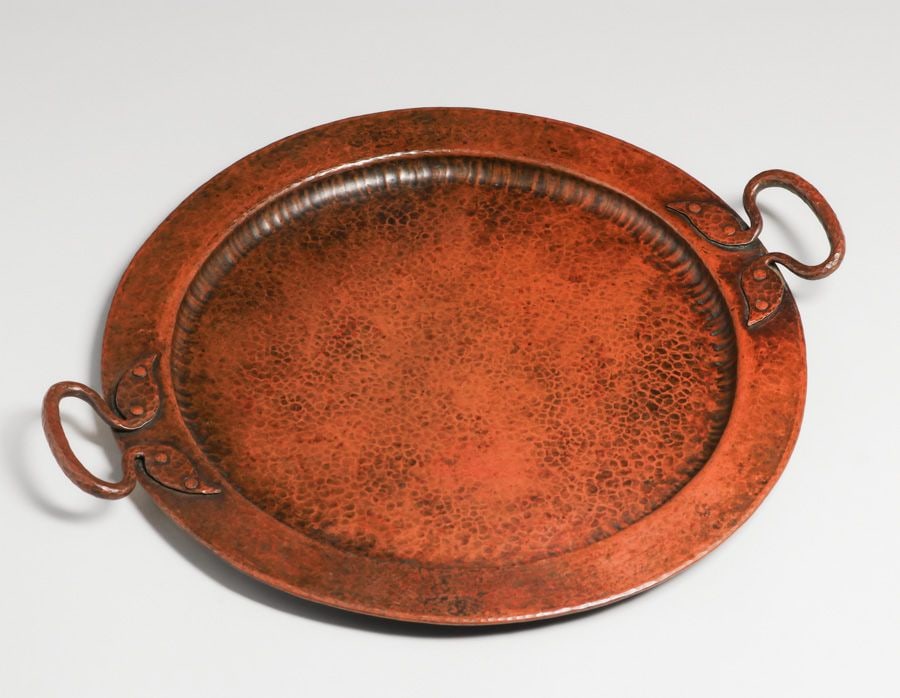 Early Gustav Stickley Hammered Copper Two-Handled Tray c1905 - 3