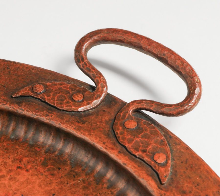 Early Gustav Stickley Hammered Copper Two-Handled Tray c1905 - 4