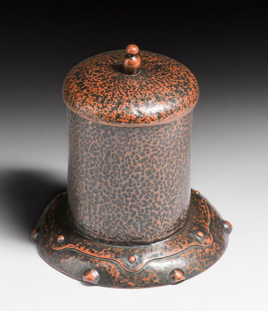Benedict Studios Hammered Copper Covered Vase c1910 - 2