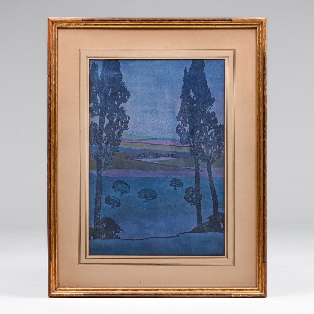 John Eddy Large Format Color Woodcut c1910s - 2