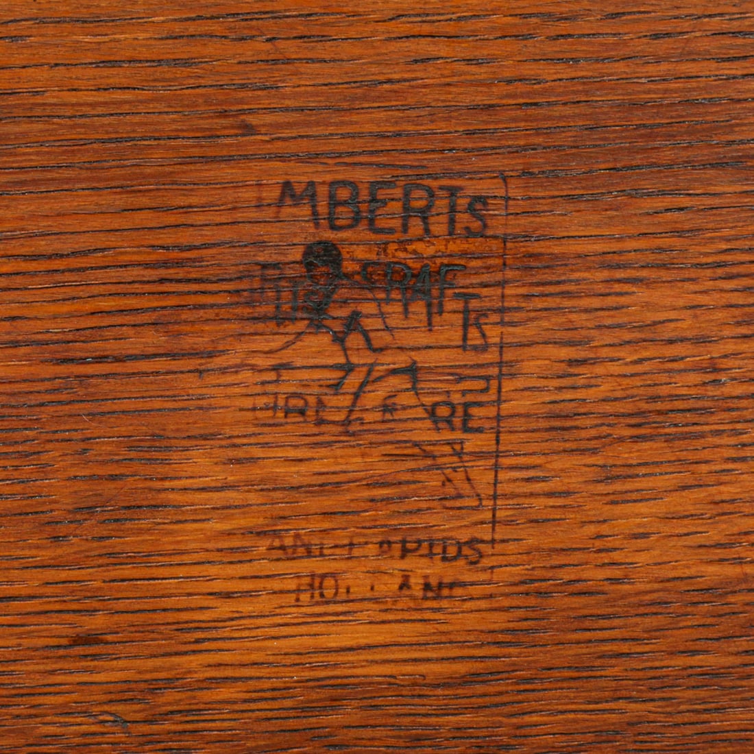 Limbert #739 Cutout Oak Double Desk c1910 - 5