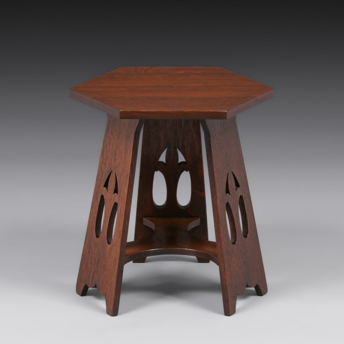 Early Stickley Brothers Cutout Hexagonal Taboret c1905 - 2