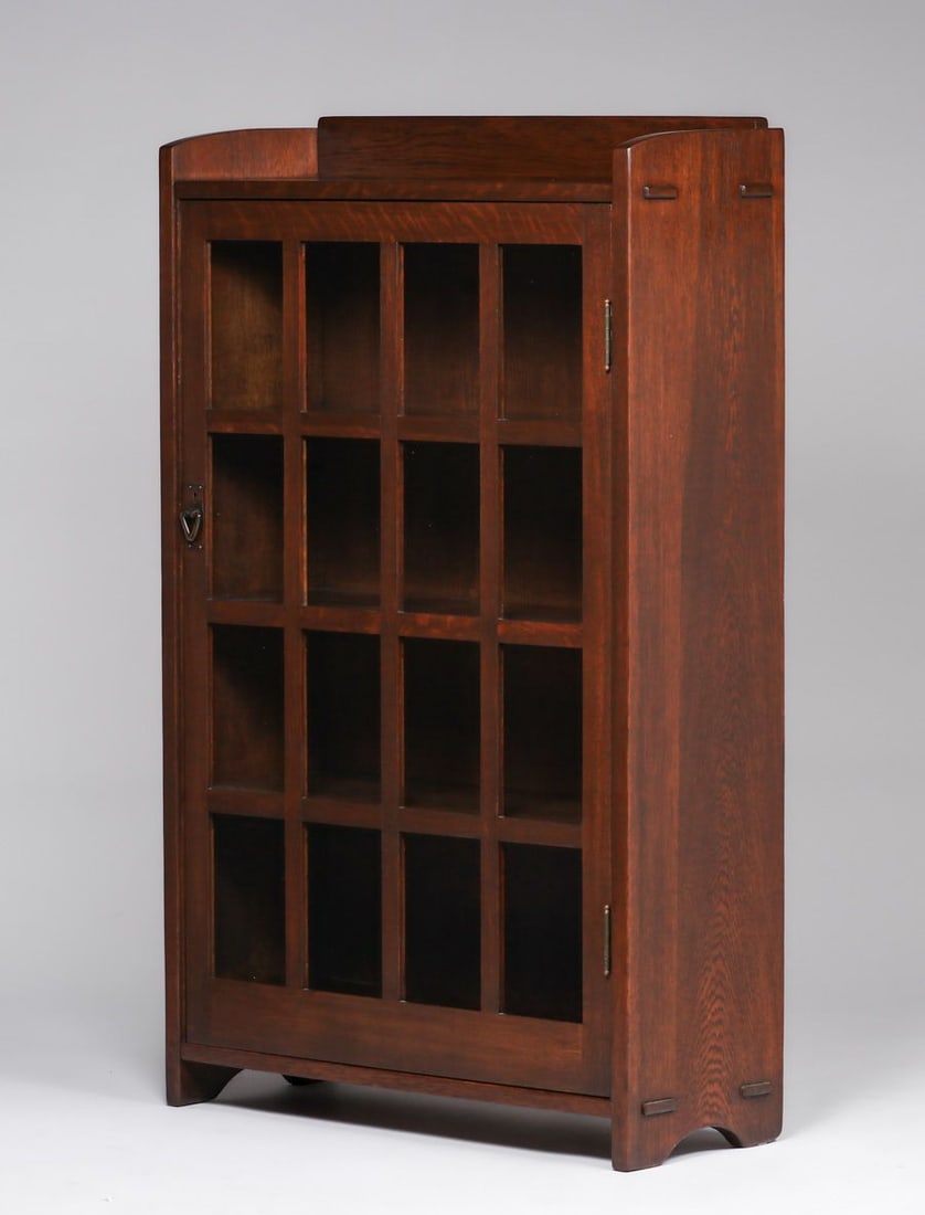 Gustav Stickley #715 One-Door Bookcase c1910 - 2
