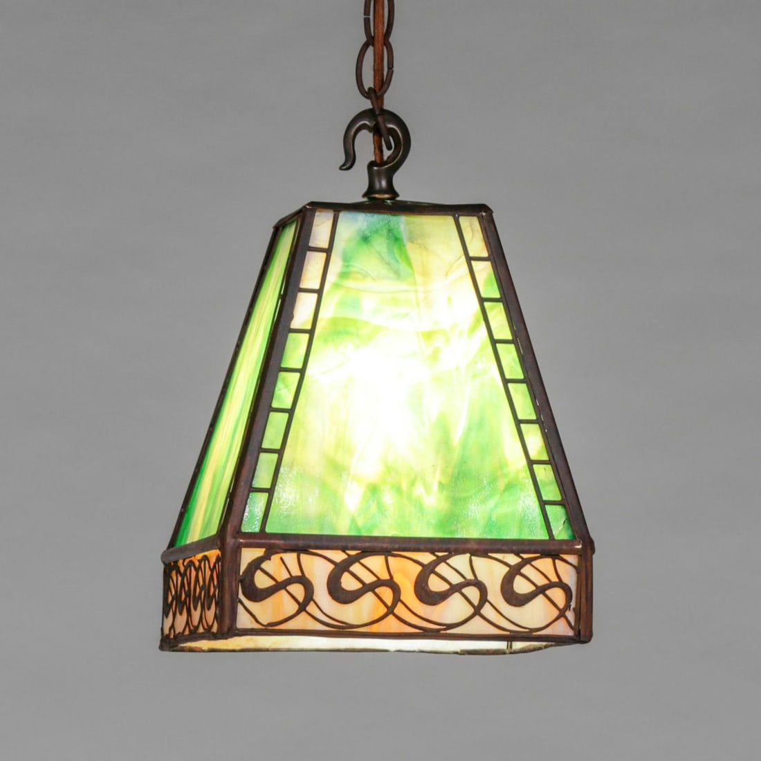 Handel Square Overlay Hanging Fixture c1910 - 2