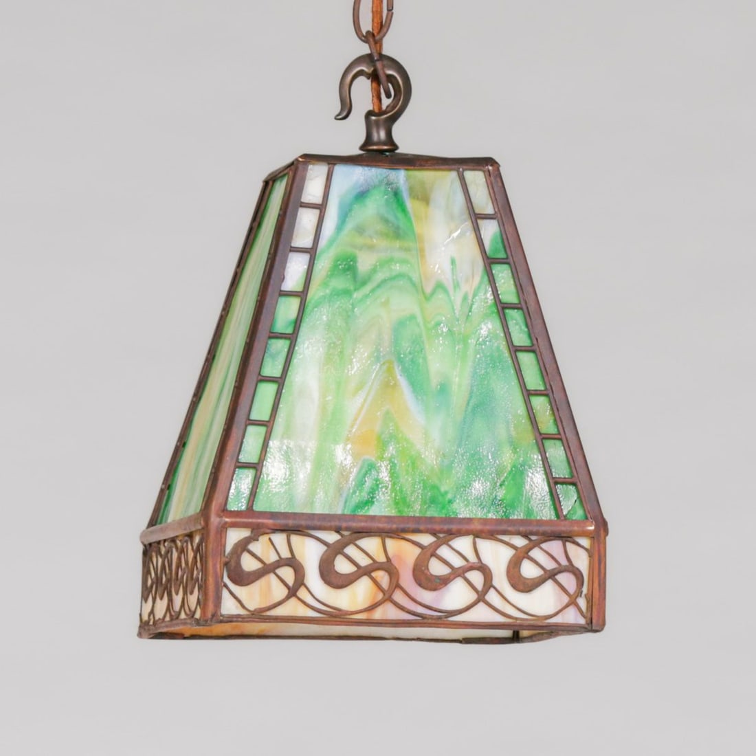 Handel Square Overlay Hanging Fixture c1910 - 4
