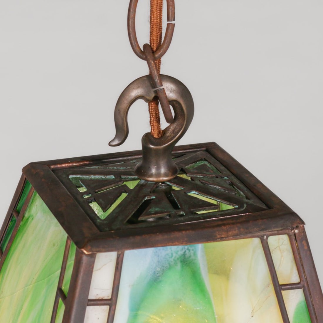 Handel Square Overlay Hanging Fixture c1910 - 5