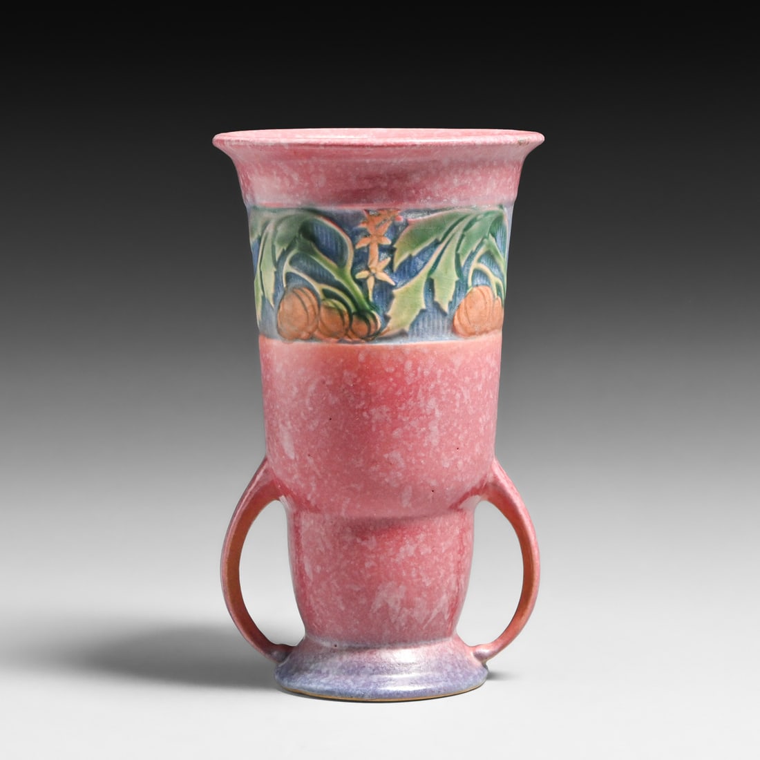 Roseville Pottery Two-Handled Pink Baneda Vase c1930s (1 of 4)