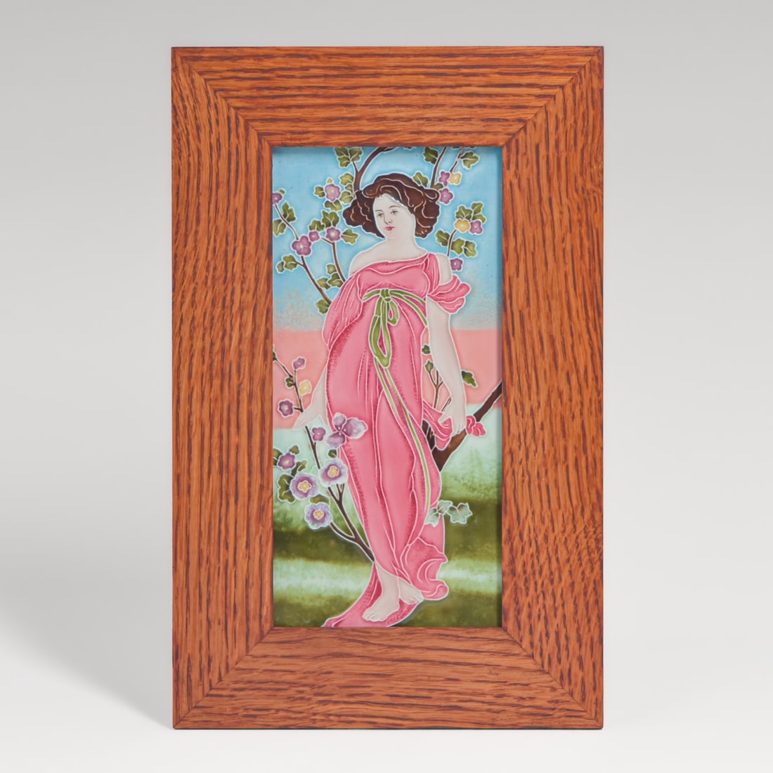 Carl Luber - German Art Nouveau Tile c1900: Carl Luber - German Art Nouveau Tile c1900. Luber was a German painter and sculptor who served as the artistic director for the artistic faience department at the Johann von Schwarz company in