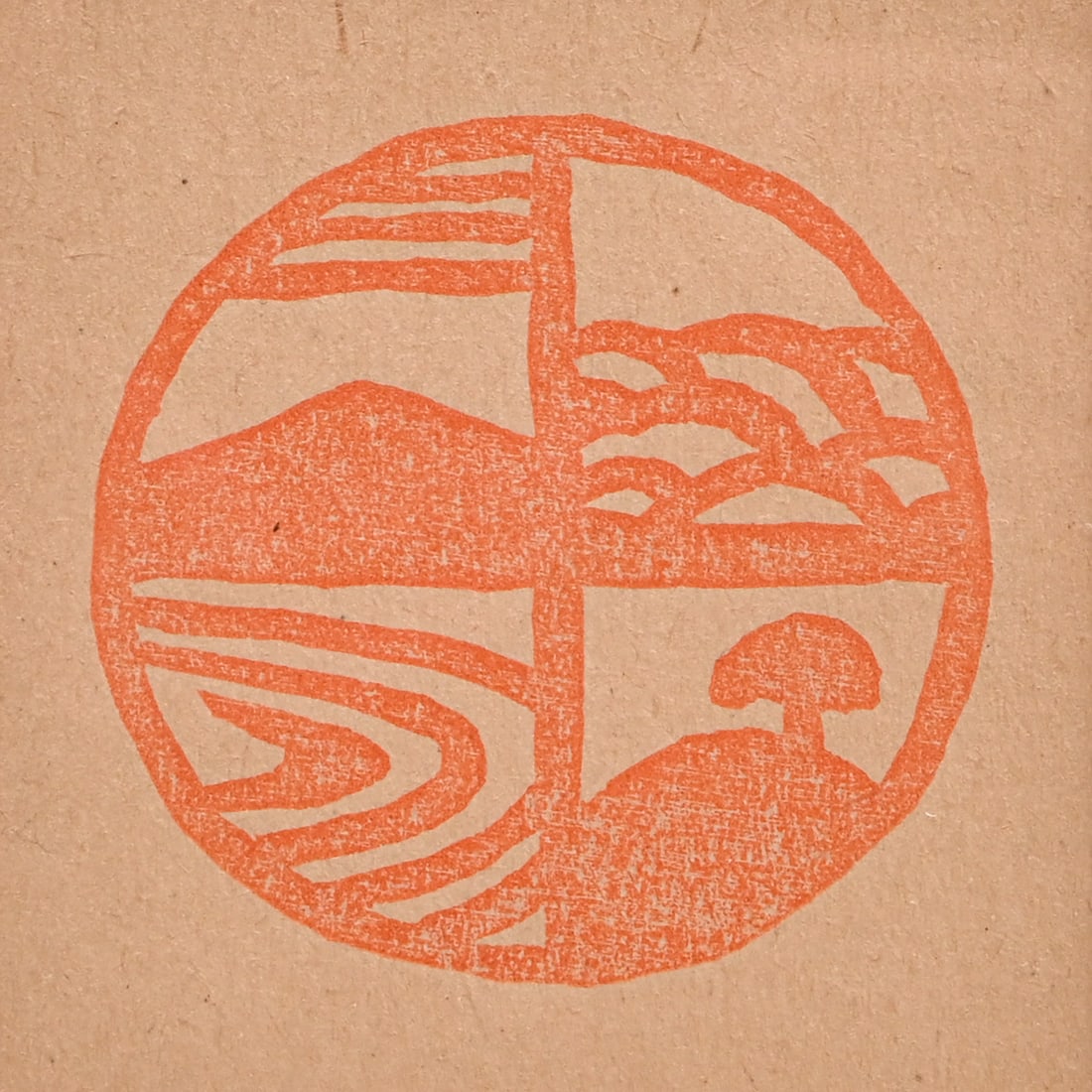 Arthur Wesley Dow (1857-1922) Color Woodcut "Town Seal of Ipswich" c1895: Arthur Wesley Dow (1857-1922) Color Woodcut "Town Seal of Ipswich" c1895. Dow created this town seal for his beloved home town of Ipswich, Mass. It was also adopted by use of the Arthur Wesley Dow