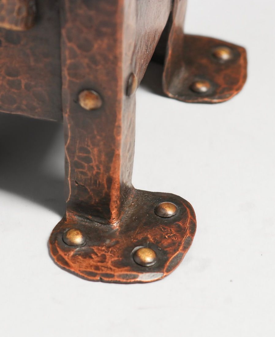 Austrian Hammered Copper & Brass Candlestick c1905 - 3