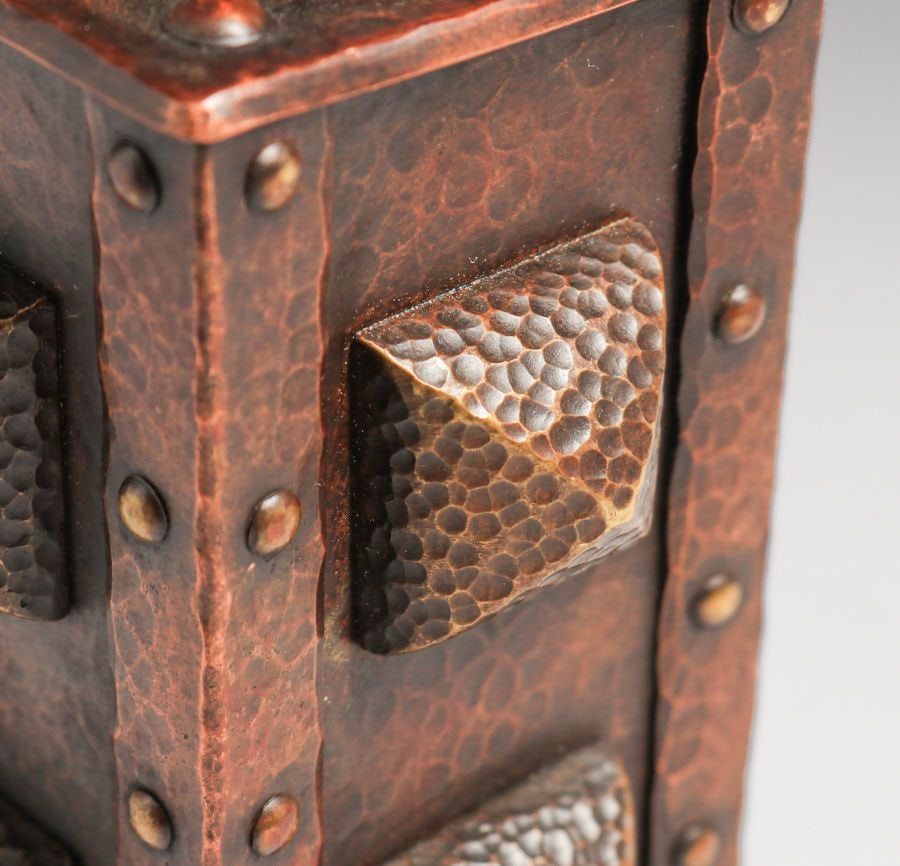 Austrian Hammered Copper & Brass Candlestick c1905 - 4